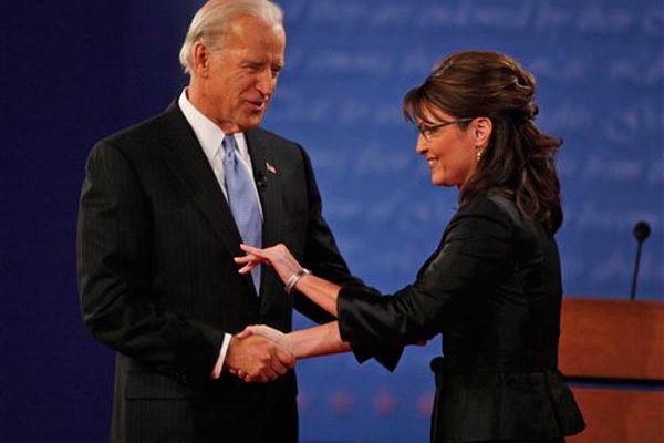 Joe Biden and Sarah Palin meet.